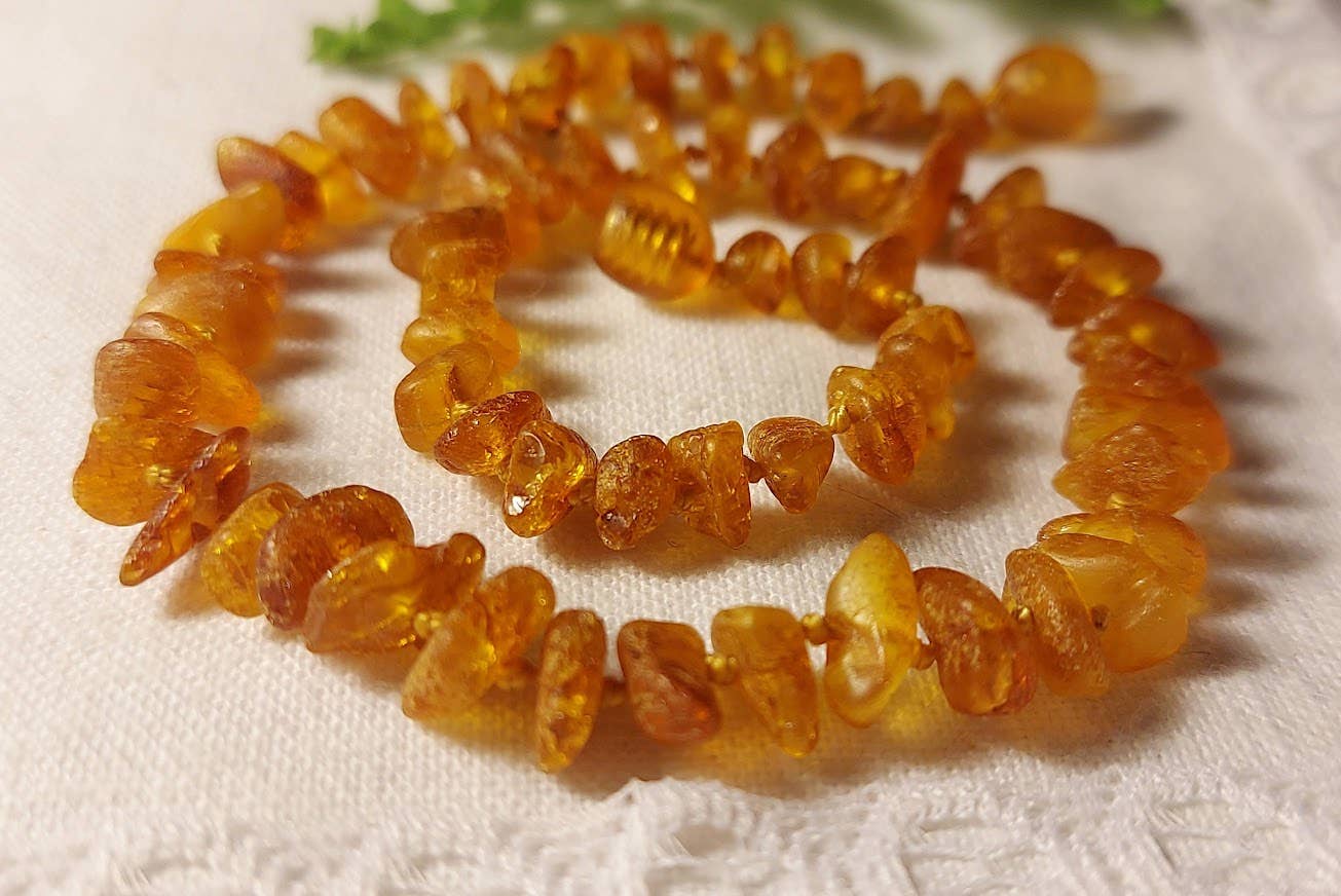 12" Raw Honey Baltic Amber Necklace Multi-Use