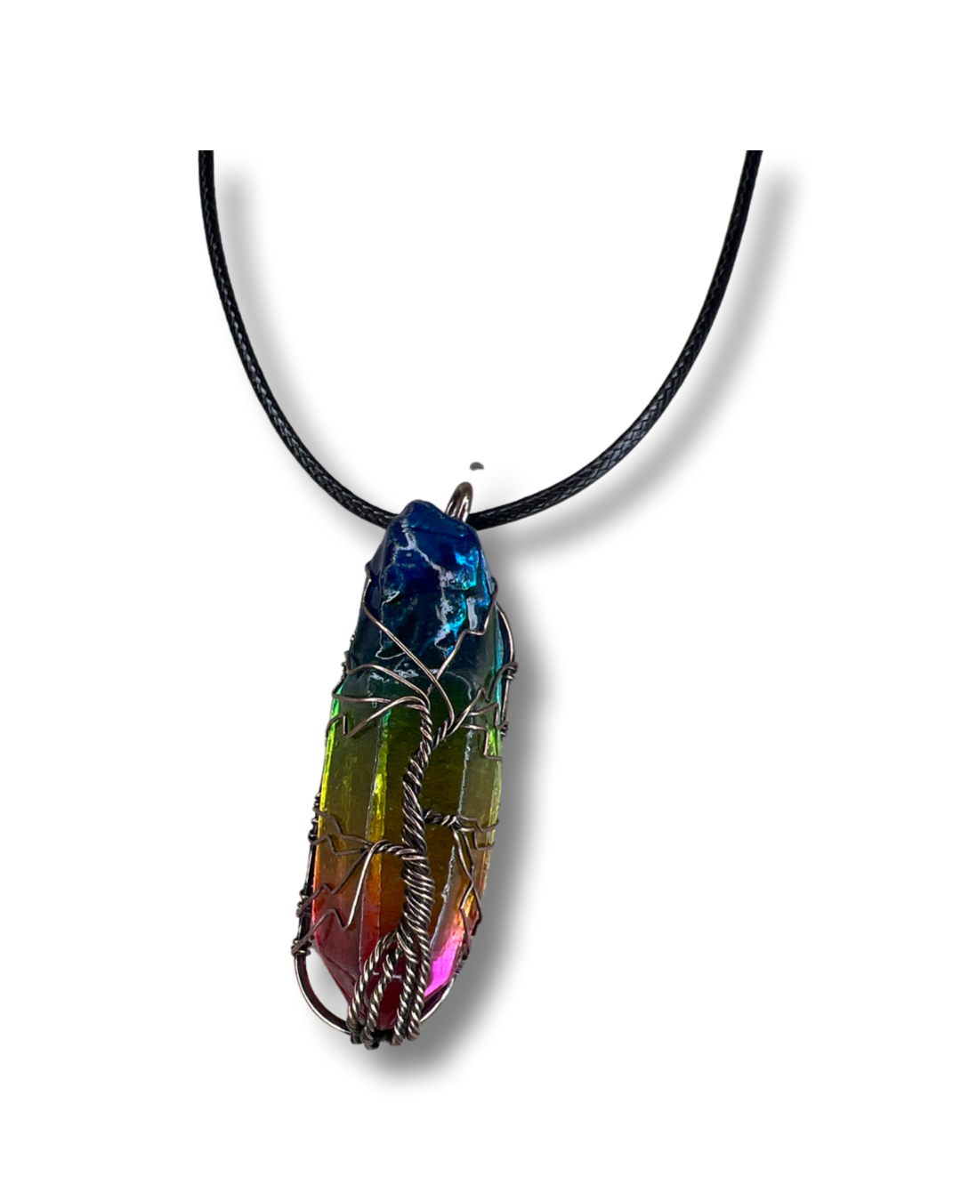Tree of Life Wrapped Rainbow Quartz