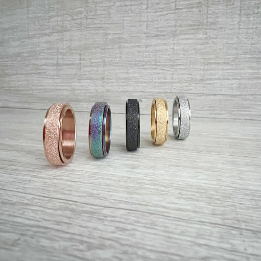 Stainless Steel Spinner Rings - Rose Gold