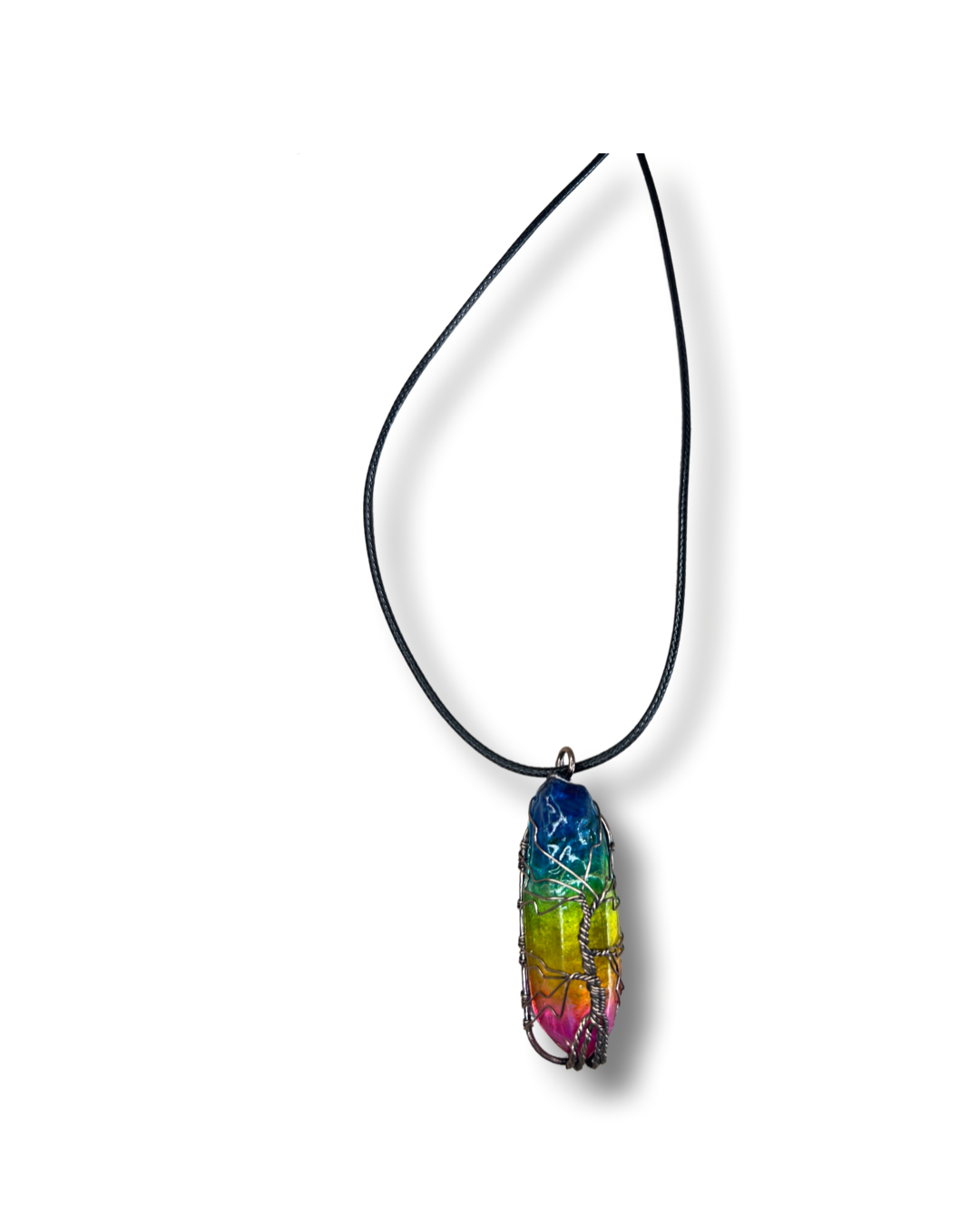 Tree of Life Wrapped Rainbow Quartz